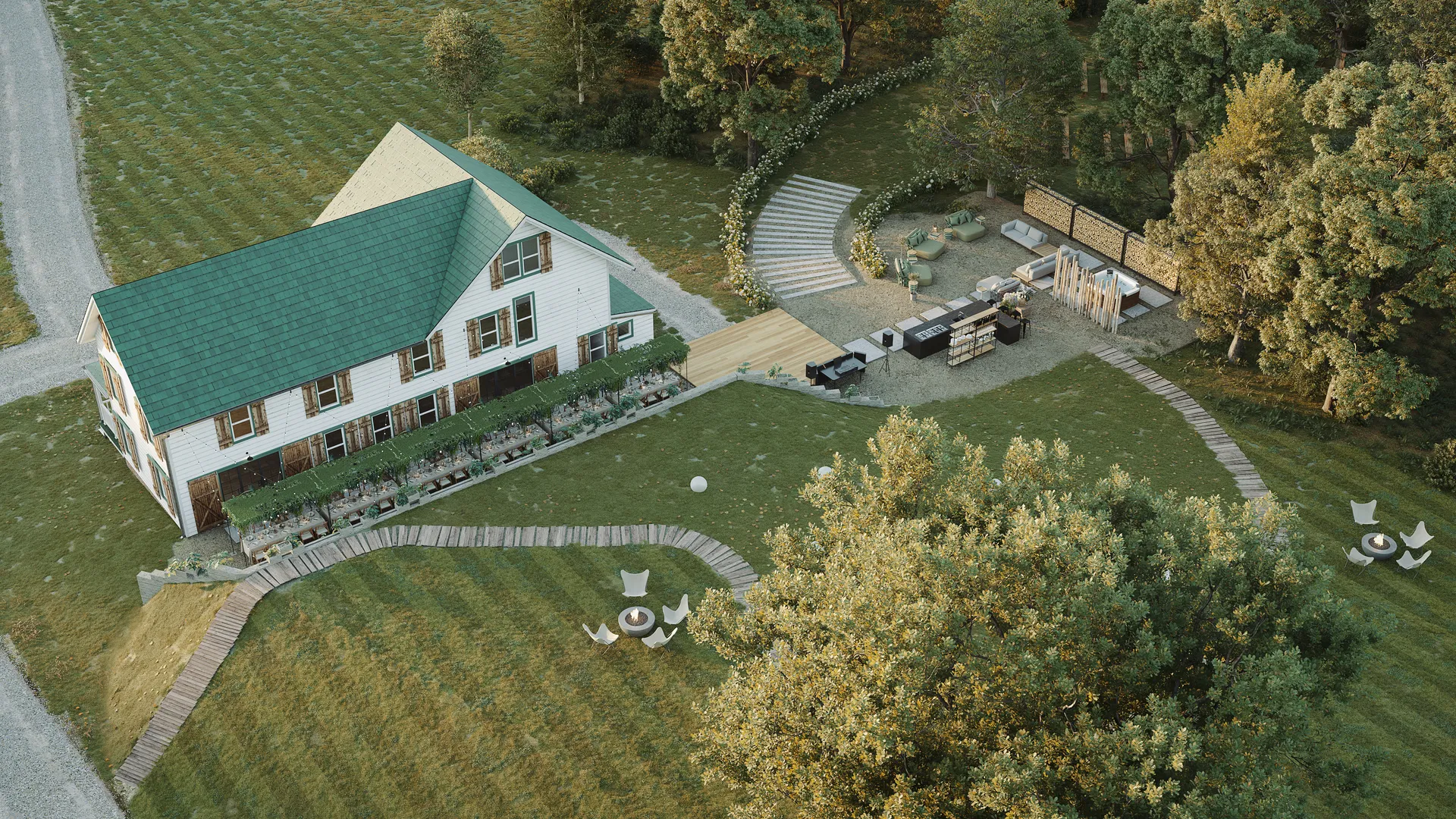 Mountain sanctuary aerial